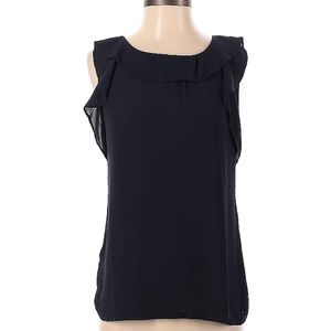 Ann Taylor LOFT navy sleeveless blouse